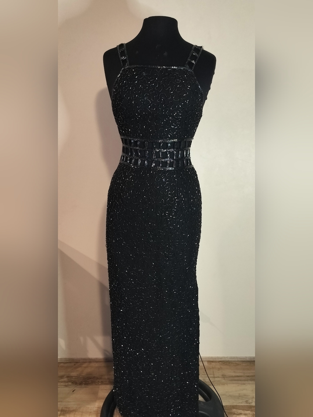 Sean Collection Black Beaded Maxi Dress